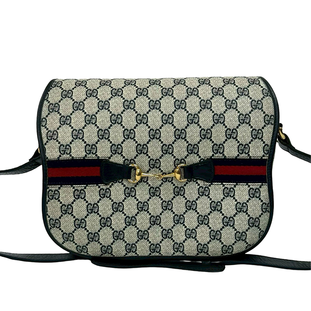 Pre-Loved Gucci GG Supreme Horsebit Web Crossbody - Picture 1 of 9